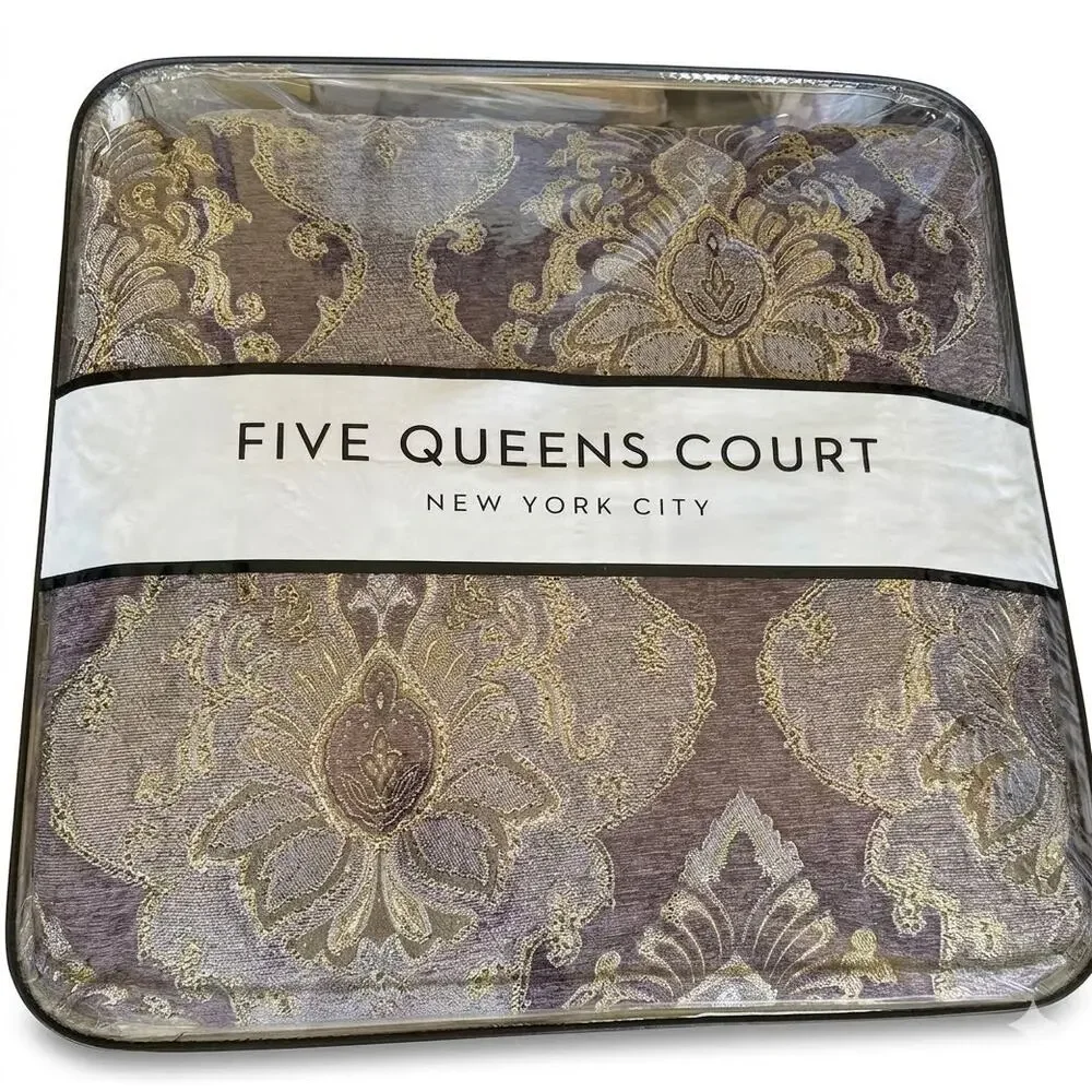 NEW! Five Queens Dominique 4PC Damask Comforter Set King Lavander